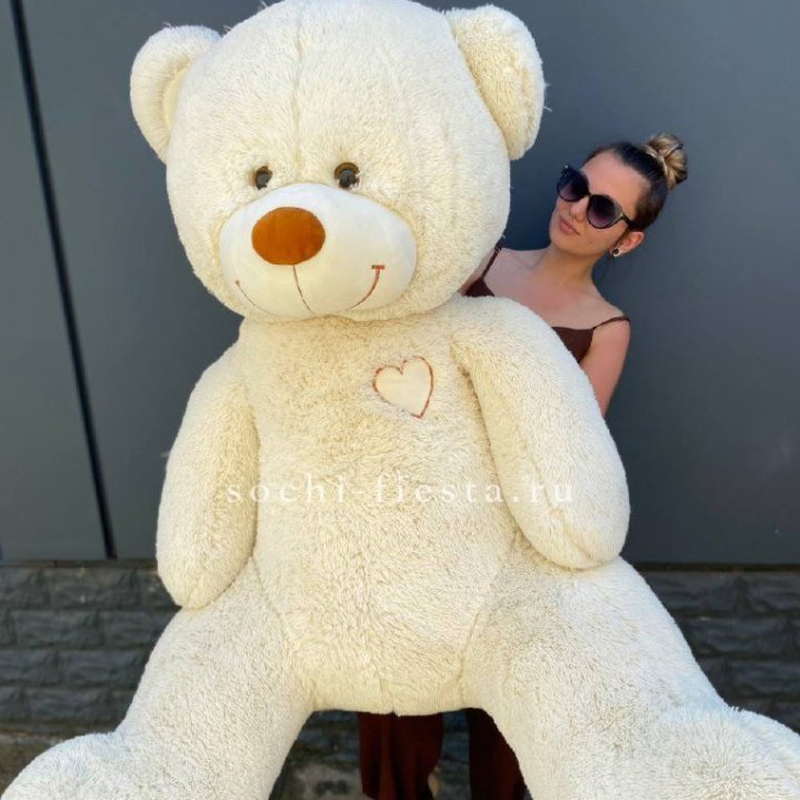 Белый плюшевый мишка большой в Астрахани