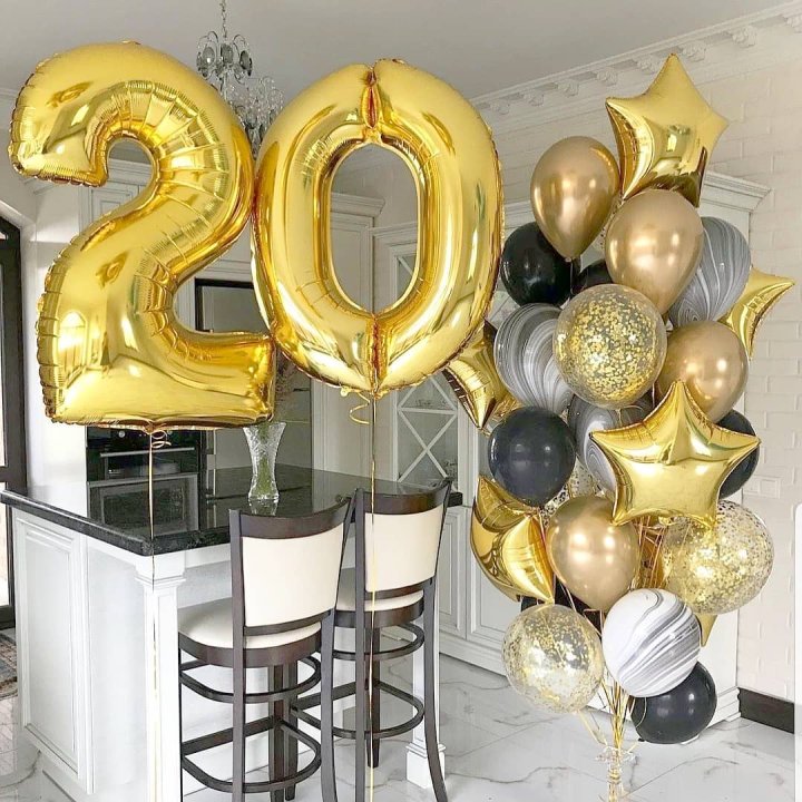 Фольгированный шар Золотая Цифра в Астрахани