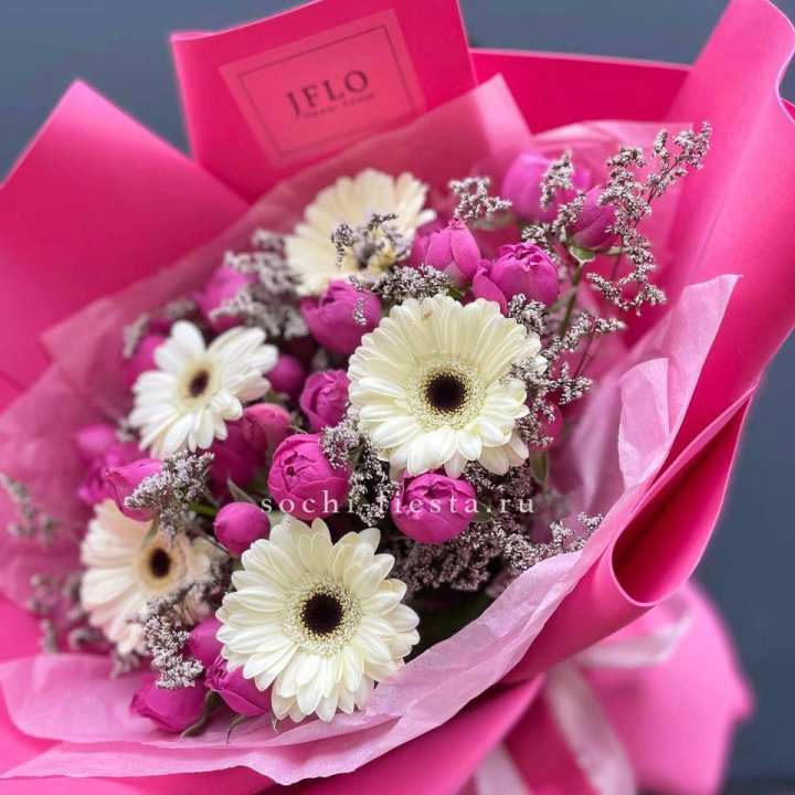 Букет гербер и мисти бабблс  в Астрахани