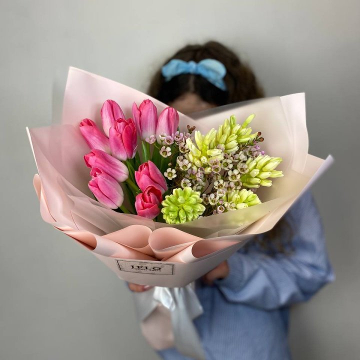  Дуо тюльпаны и гиацинты в Астрахани