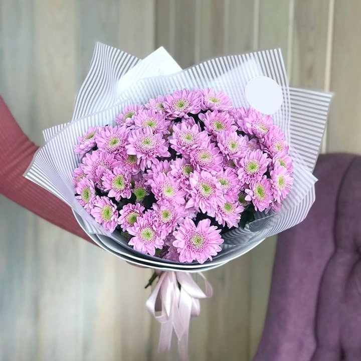 Букет розовых хризантем в Астрахани