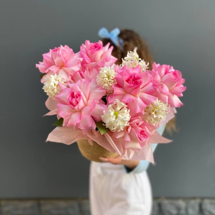 Дуо розы и гиацинты в Астрахани