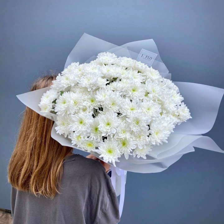 Букет хризантем "Белая снежинка" в Астрахани