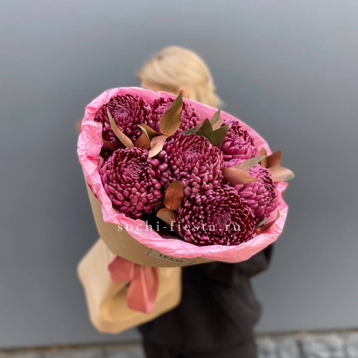 7 Хризантем Бигуди в золоте в Астрахани