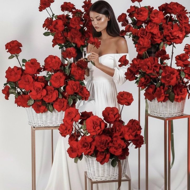 Сет из красных французских роз в Астрахани