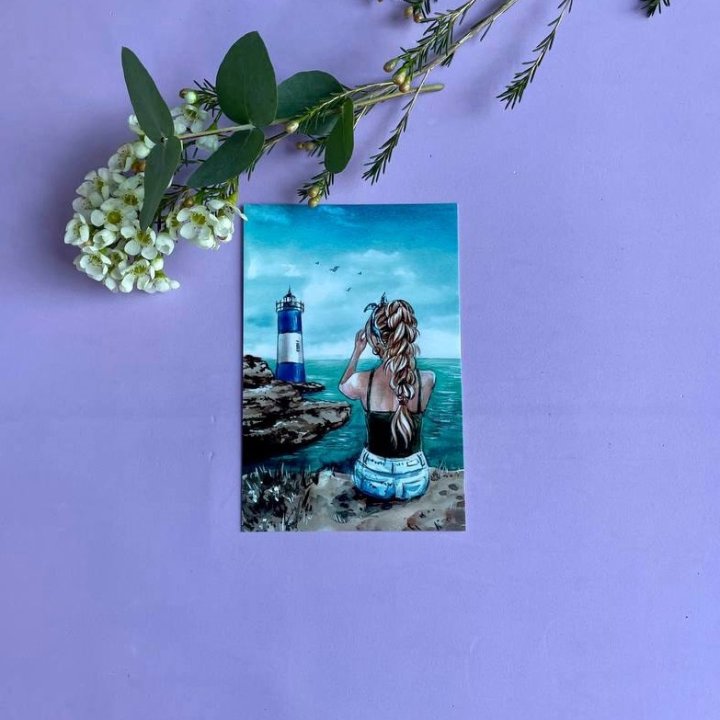 Открытка к букету "Океан" в Астрахани