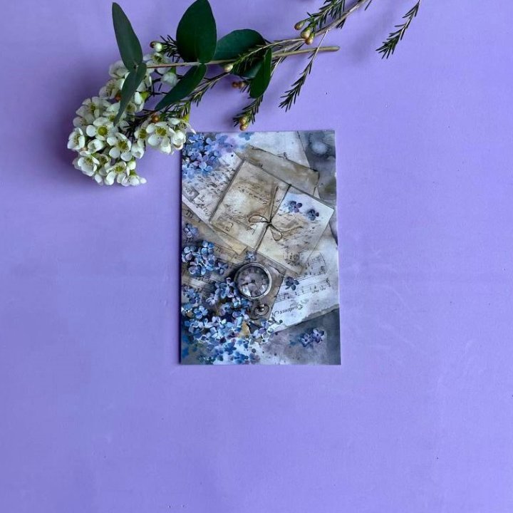 Открытка к букету "Время" в Астрахани