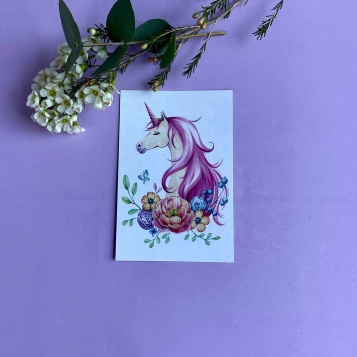 Открытка к букету "Единорог" в Астрахани