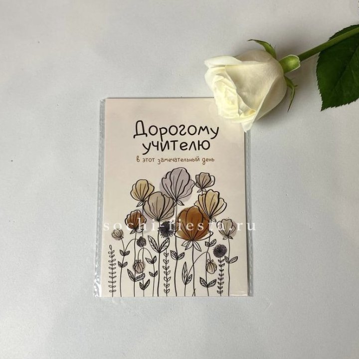 Открытка к букету "Дорогому учителю" в Астрахани