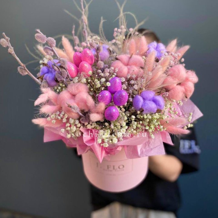 Сухоцветы в коробке  в Астрахани