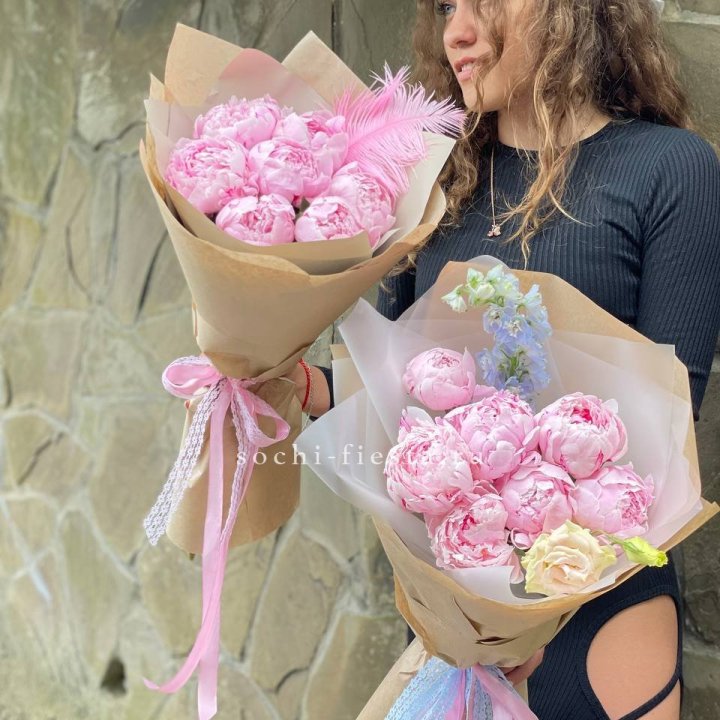 7 зефирных пионов  в Астрахани