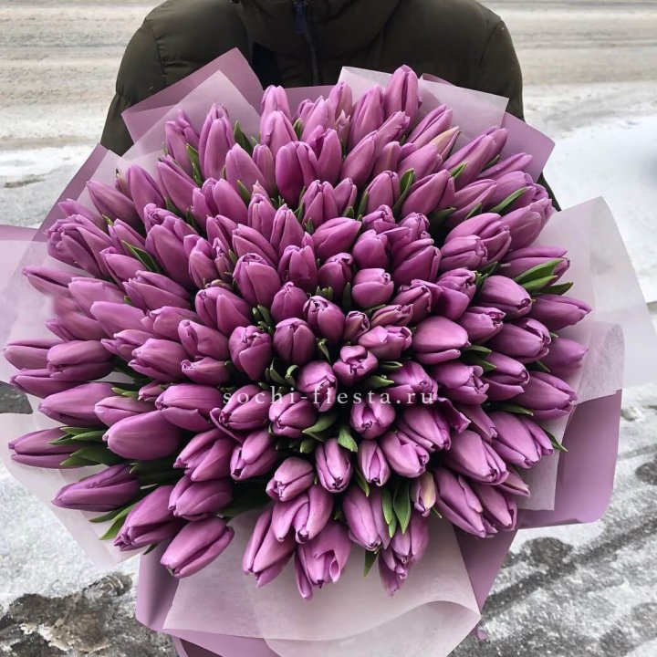 101 сиреневый тюльпан в Астрахани