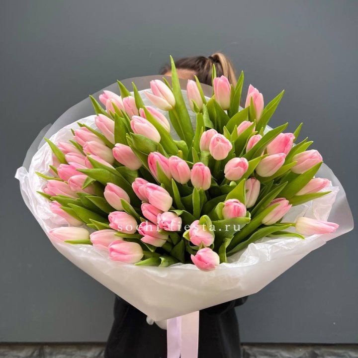 Букет тюльпанов нежно-розовых в Астрахани